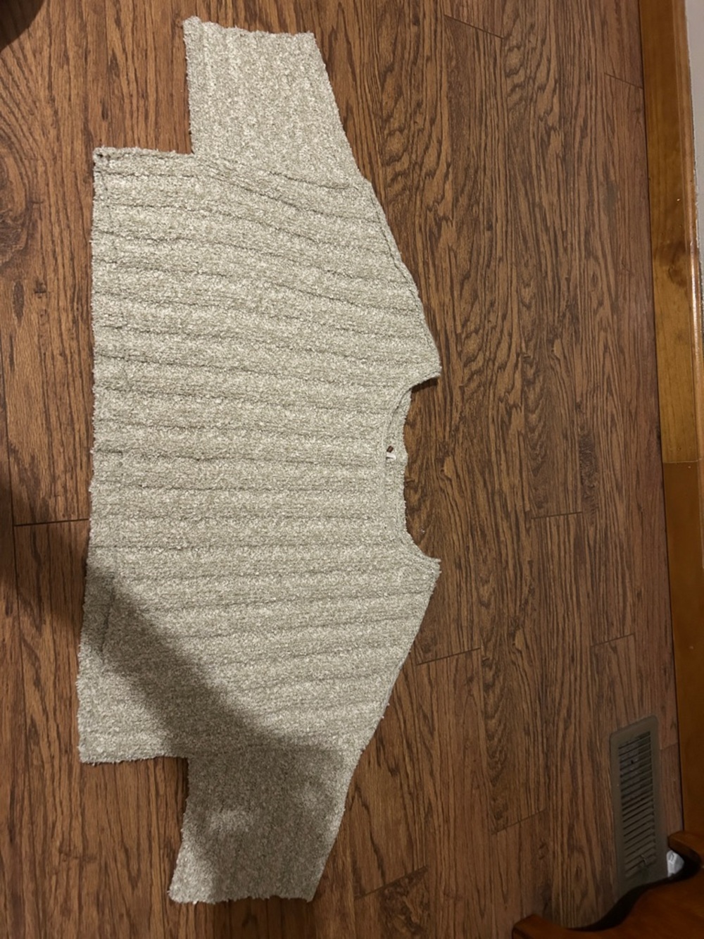 Free People Ribbed Scoop Neck Sweater in Light Cream